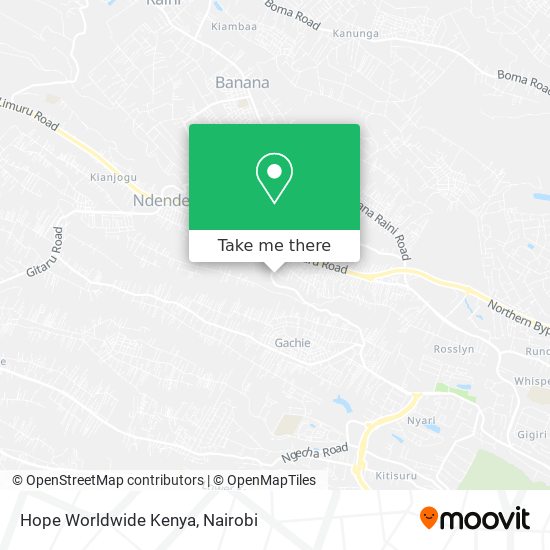 Hope Worldwide Kenya map