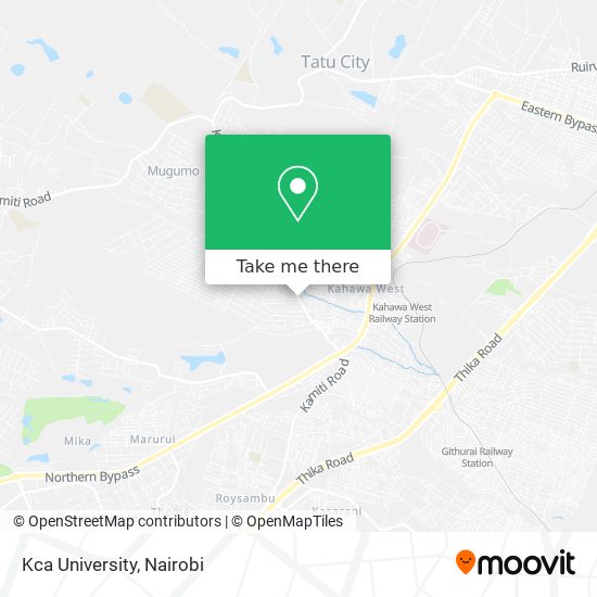 Kca University map