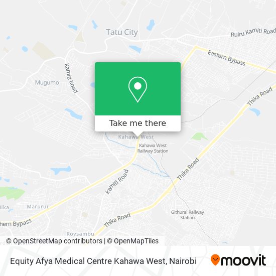 Equity Afya Medical Centre Kahawa West map
