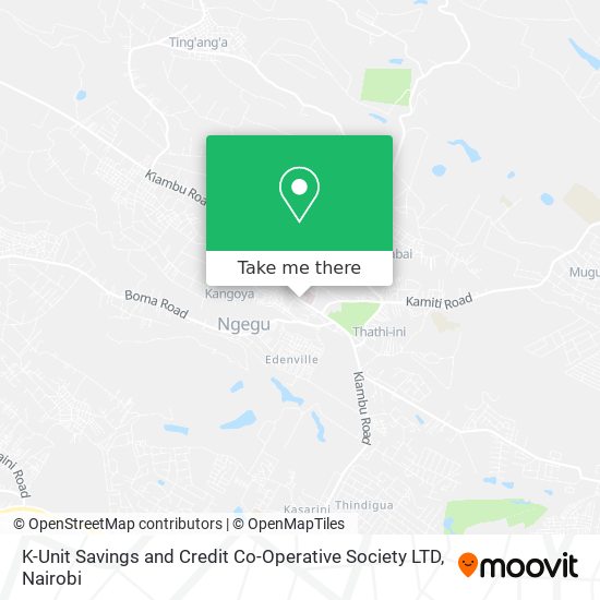 K-Unit Savings and Credit Co-Operative Society LTD map