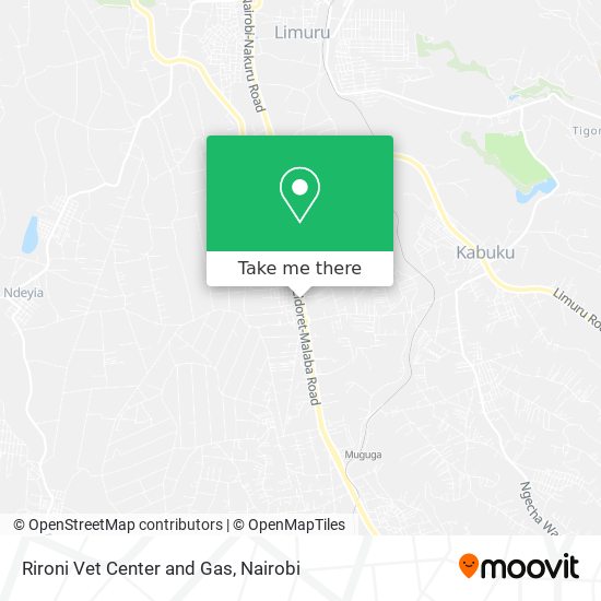 Rironi Vet Center and Gas map