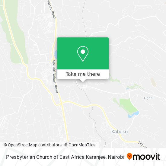 Presbyterian Church of East Africa Karanjee map