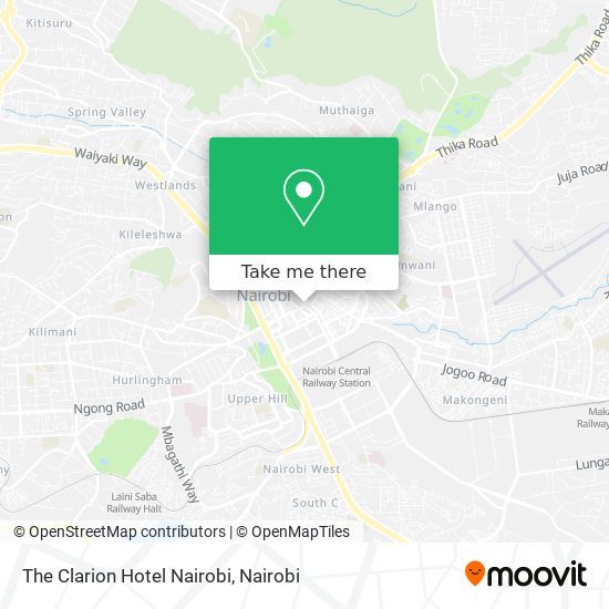 The Clarion Hotel Nairobi map