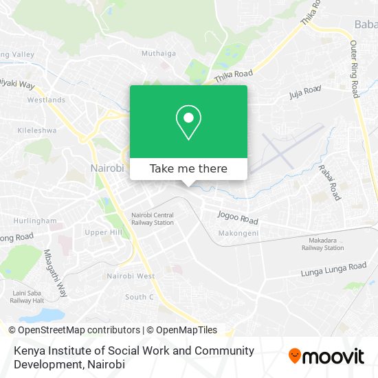 Kenya Institute of Social Work and Community Development map