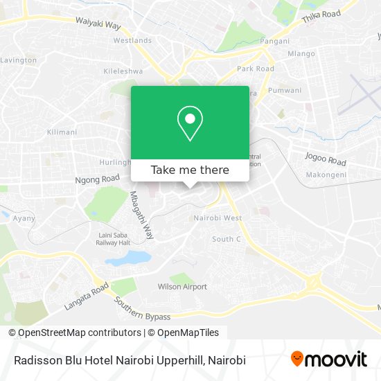Radisson Blu Hotel Nairobi Upperhill map