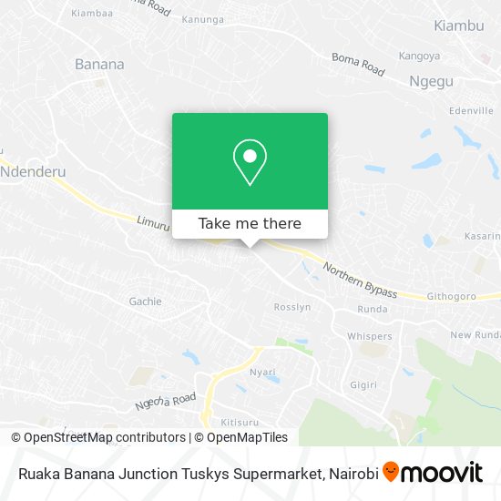 Ruaka Banana Junction Tuskys Supermarket map