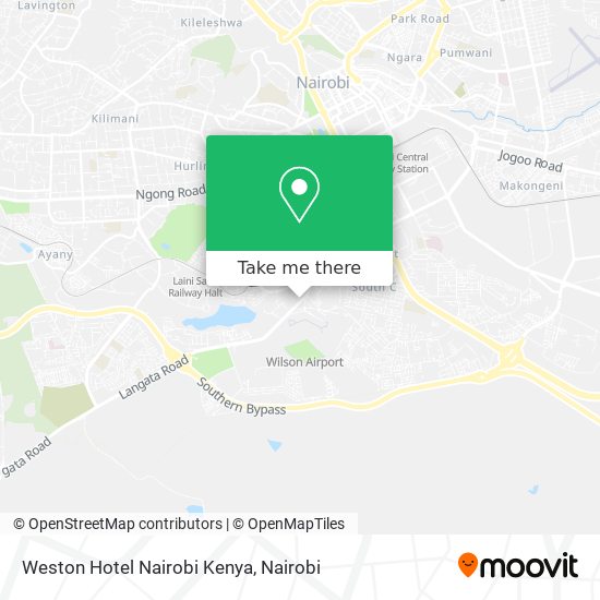 Weston Hotel Nairobi Kenya map