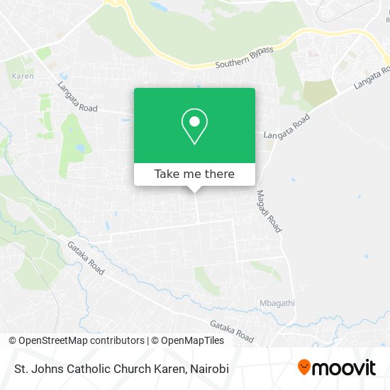 St. Johns Catholic Church Karen map