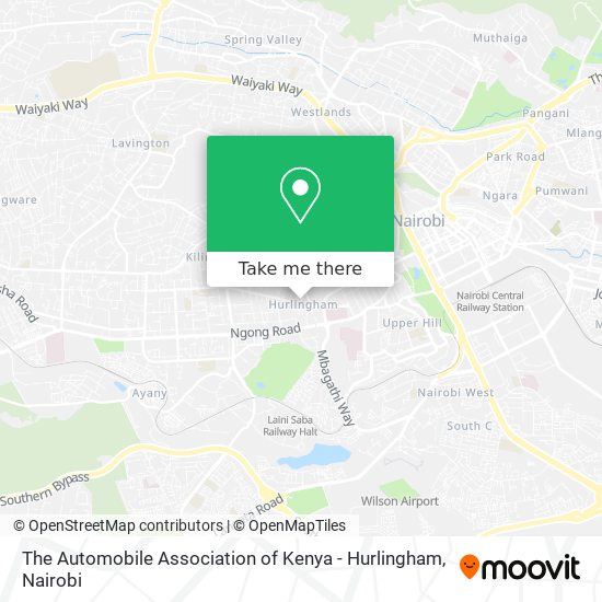 The Automobile Association of Kenya - Hurlingham map