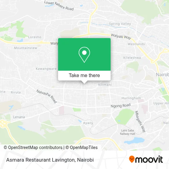 Asmara Restaurant Lavington map