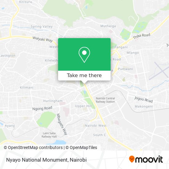 Nyayo National Monument map