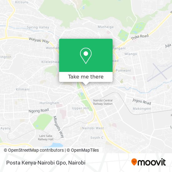 Posta Kenya-Nairobi Gpo map