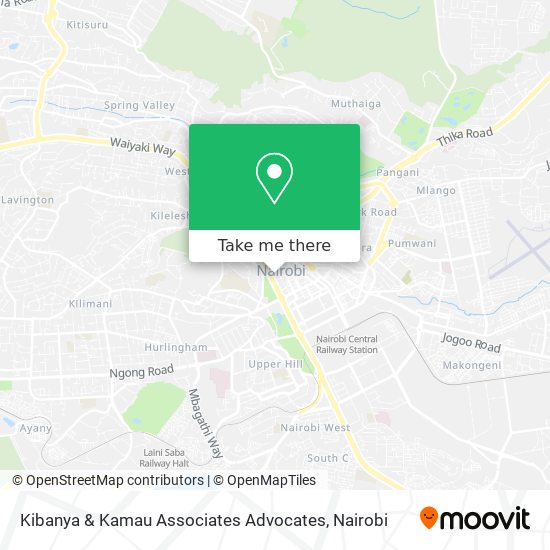 Kibanya & Kamau Associates Advocates map