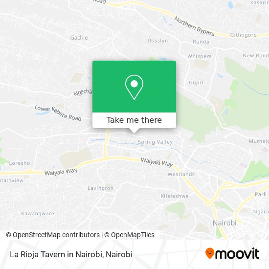 La Rioja Tavern in Nairobi map