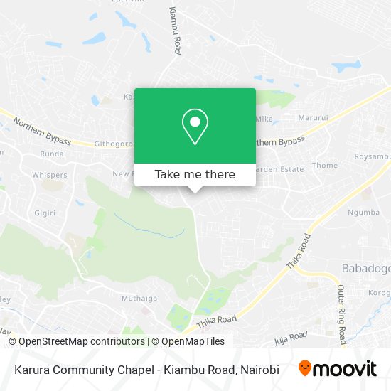 Karura Community Chapel - Kiambu Road map
