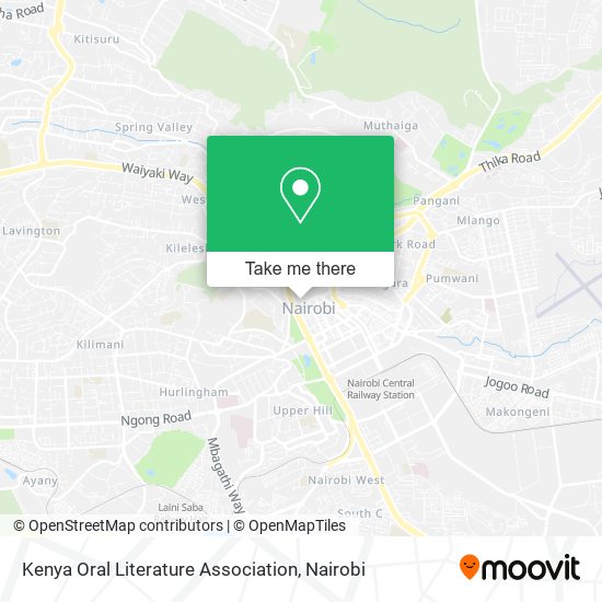 Kenya Oral Literature Association map
