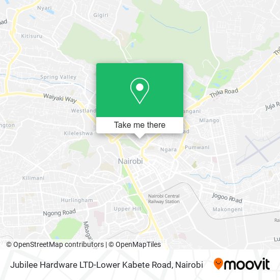 Jubilee Hardware LTD-Lower Kabete Road map