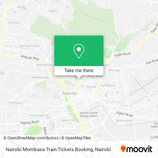 Nairobi Mombasa Train Tickets Booking map