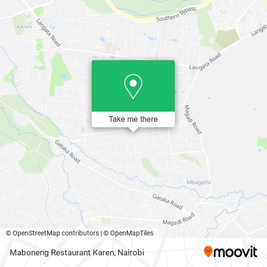 Maboneng Restaurant Karen map