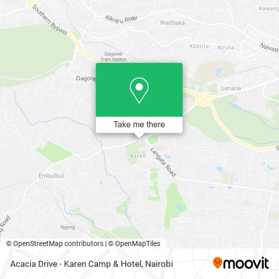 Acacia Drive - Karen Camp & Hotel map