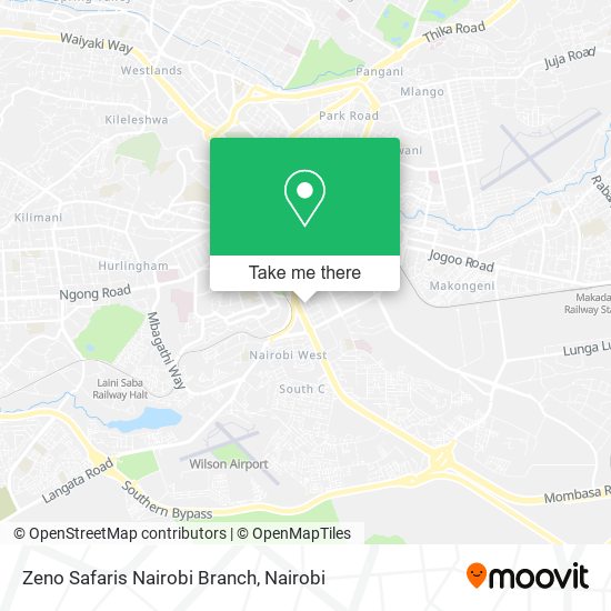 Zeno Safaris Nairobi Branch map