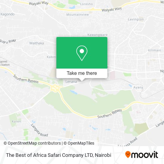 The Best of Africa Safari Company LTD map
