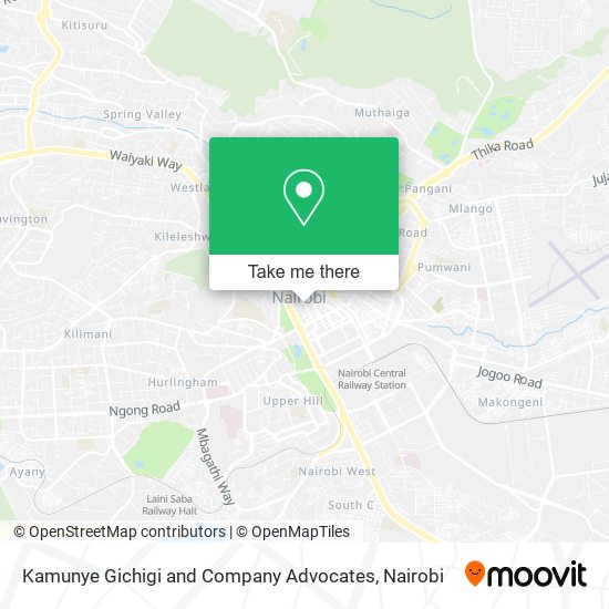 Kamunye Gichigi and Company Advocates map