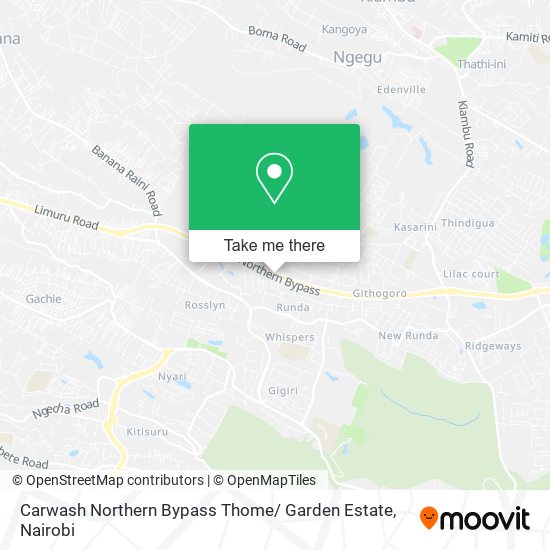 Carwash Northern Bypass Thome/ Garden Estate map