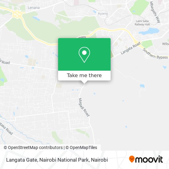 Langata Gate, Nairobi National Park map