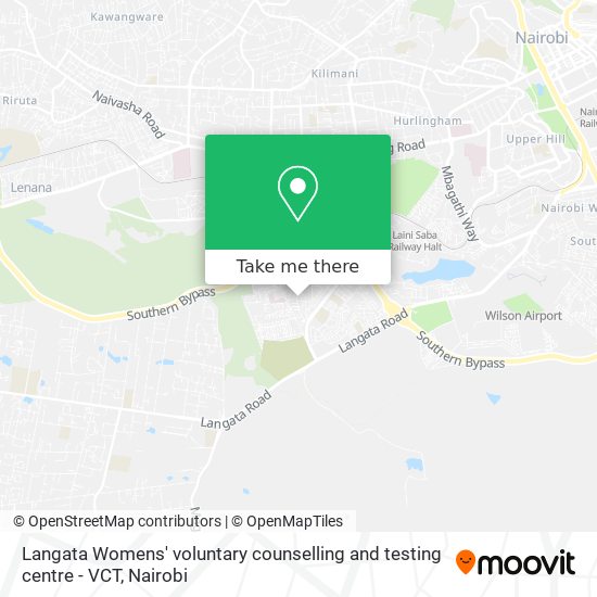 Langata Womens' voluntary counselling and testing  centre - VCT map