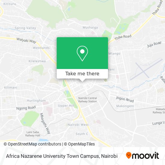 Africa Nazarene University Town Campus map