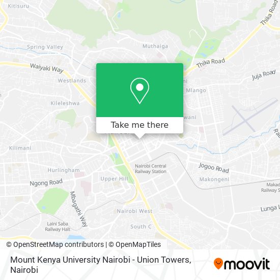 Mount Kenya University Nairobi - Union Towers map