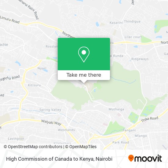 High Commission of Canada to Kenya map