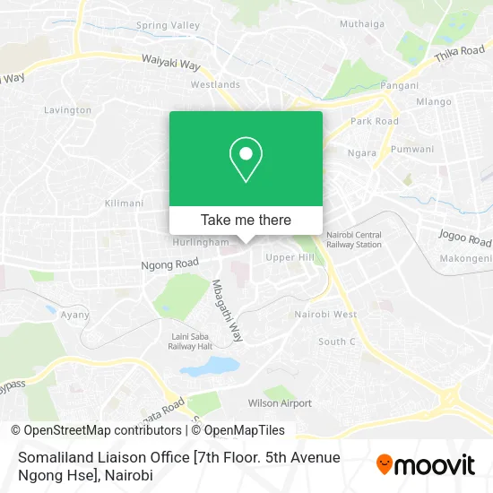 Somaliland Liaison Office  [7th Floor. 5th Avenue Ngong Hse] map