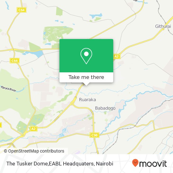 The Tusker Dome,EABL Headquaters map