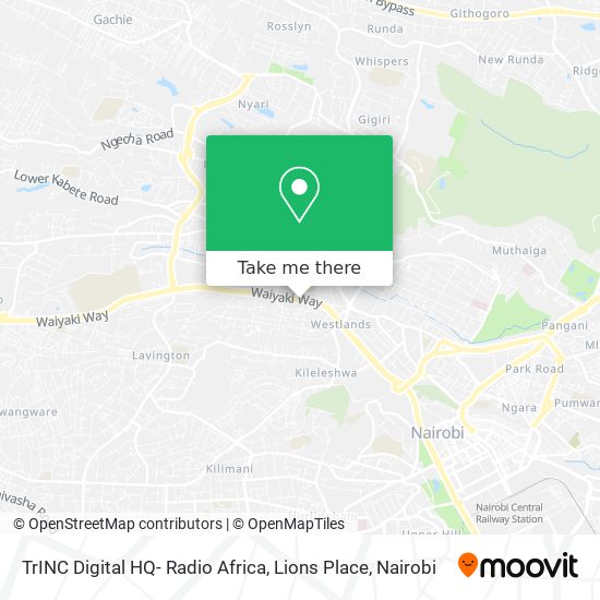 TrINC Digital HQ- Radio Africa, Lions Place map