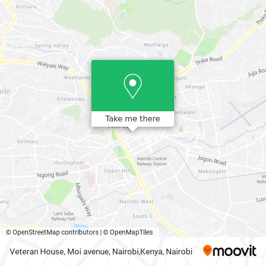 Veteran House, Moi avenue, Nairobi,Kenya map