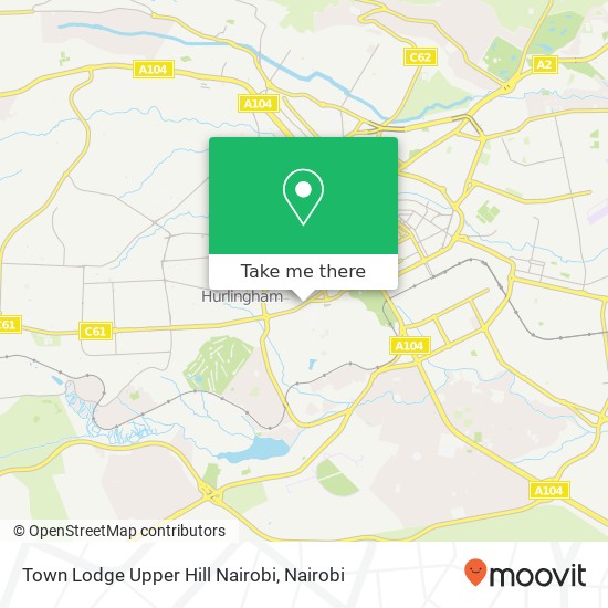 Town Lodge Upper Hill Nairobi map