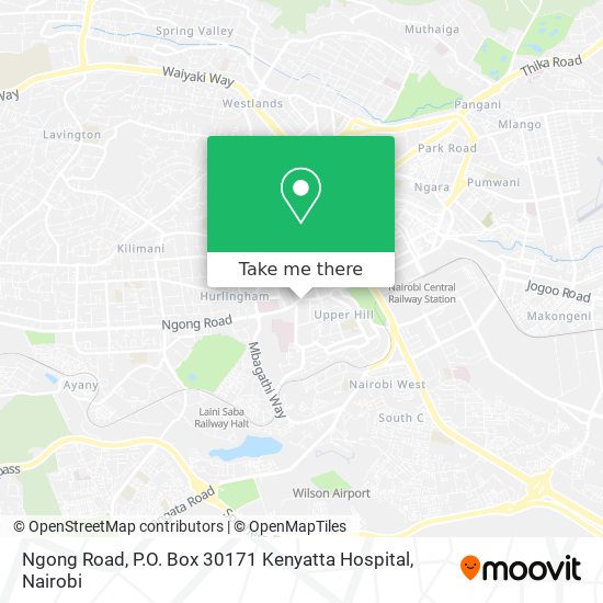 Ngong Road, P.O. Box 30171 Kenyatta Hospital map