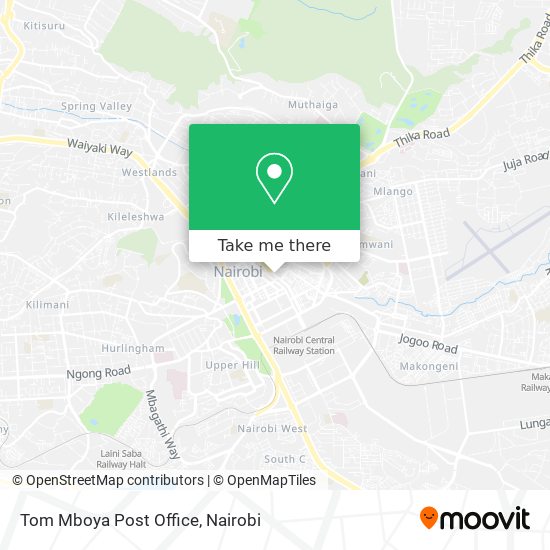 Tom Mboya Post Office map