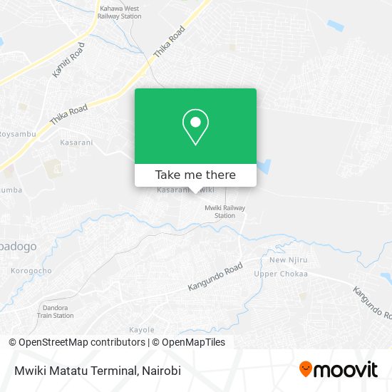 Mwiki Matatu Terminal map