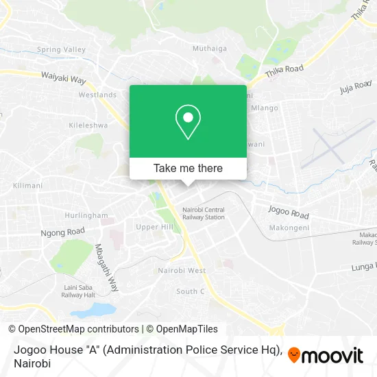 Jogoo House "A" (Administration Police Service Hq) map