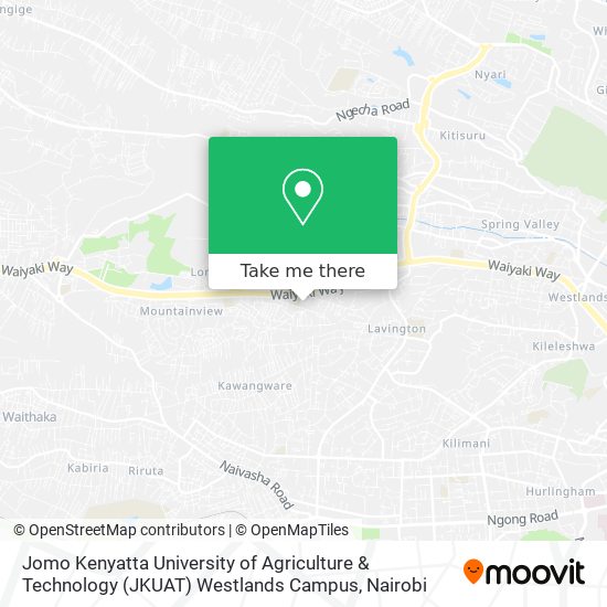 Jomo Kenyatta University of Agriculture & Technology  (JKUAT) Westlands Campus map