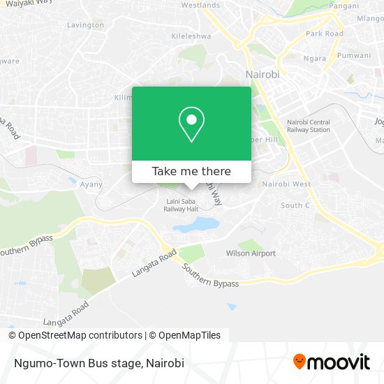 Ngumo-Town Bus stage map