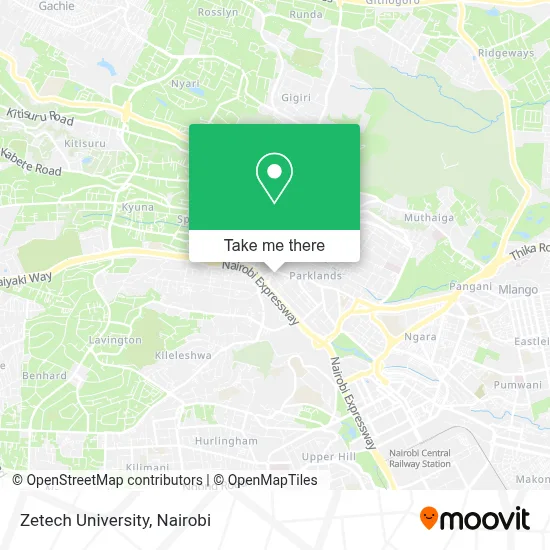 Zetech University map