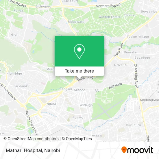 Mathari Hospital map