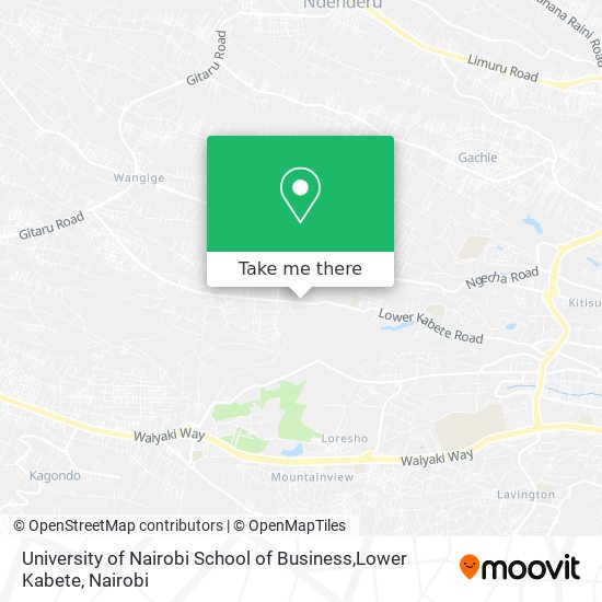 University of Nairobi School of Business,Lower Kabete map