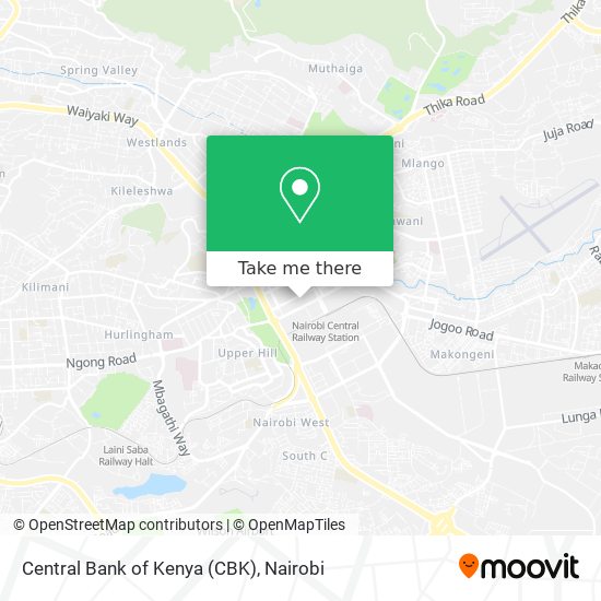 Central Bank of Kenya (CBK) map