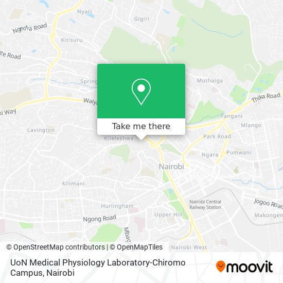 UoN Medical Physiology Laboratory-Chiromo Campus map