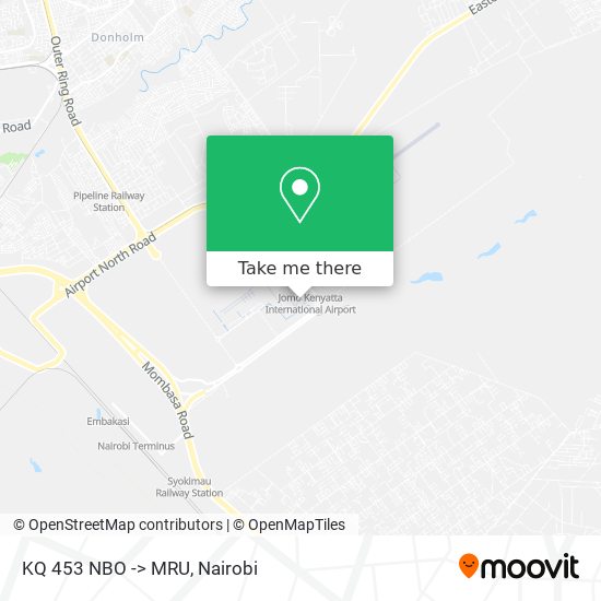 KQ 453 NBO -> MRU map
